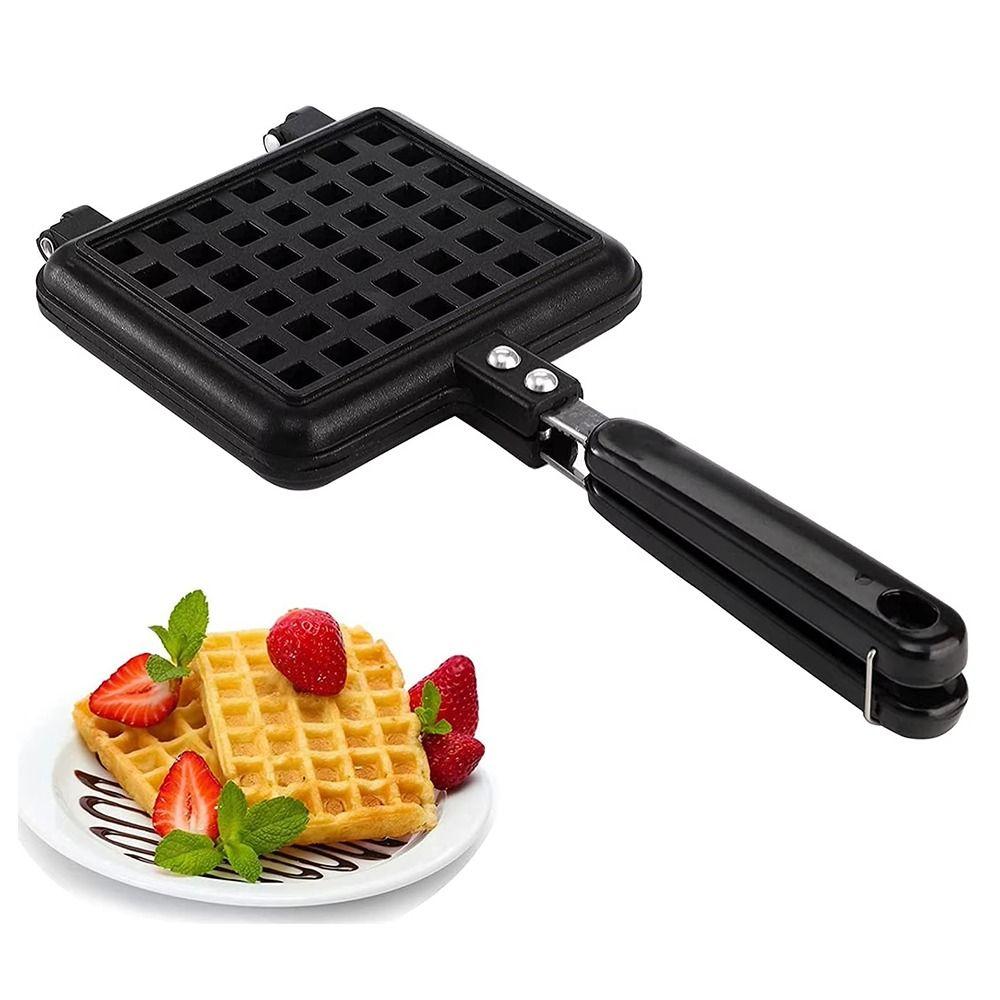 Cast Aluminum Waffle Metal Mold Pan Square Waffle Maker Machine Easy Clean Toast Frying Pan  Baking
