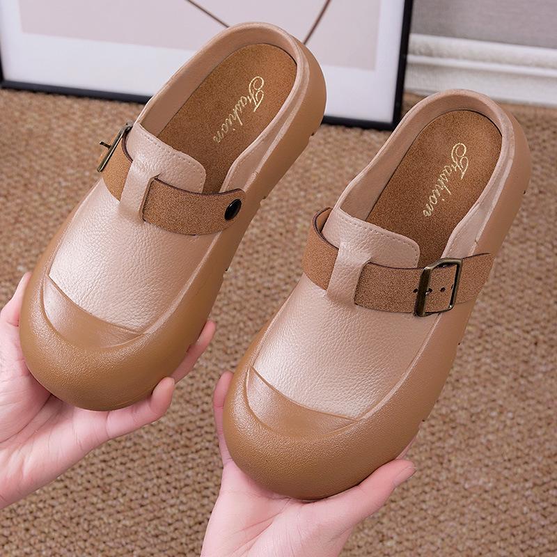 

Женские универсальные сандалии и шлепанцы с закрытым носком, нескользящей толстой подошвой, осенние 40-41