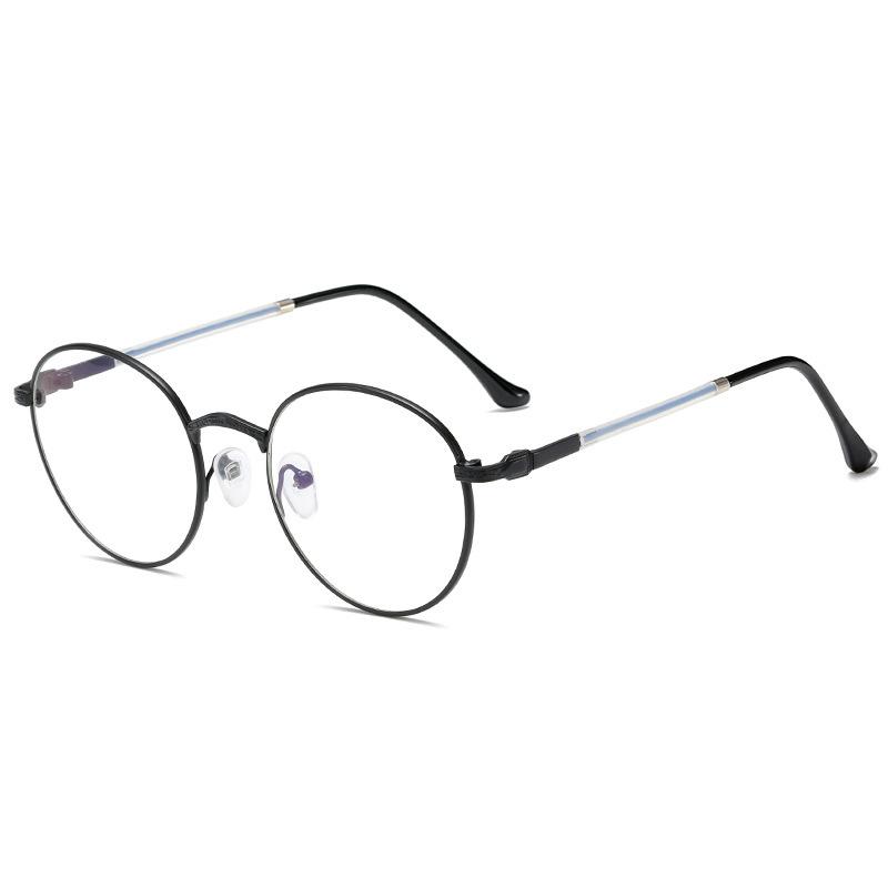 Literary and Retro Flat Glasses, Round Frame Glasses, Men's and Women's Trendy Fashion Can Be Matched with Myopia Frames