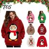 Winter Warmes Fleece-Oberteil Weihnachten Haustier-Träger-Kapuzenpullover für Damen Herren, Pullover-Sweatshirt mit Känguru-Tasche Weihnachts-Tierliebhaber-Geschenk für Kleine Katzen Hunde,