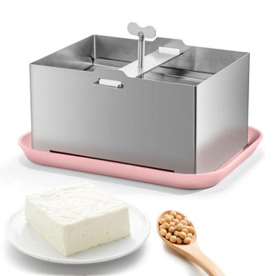 304 Edelstahl Tofu-Presseform Verstellbare Rostfreie Paneer-Herstellungsform mit Abzugsloch DIY Sojabohnenquark-Maker Käse