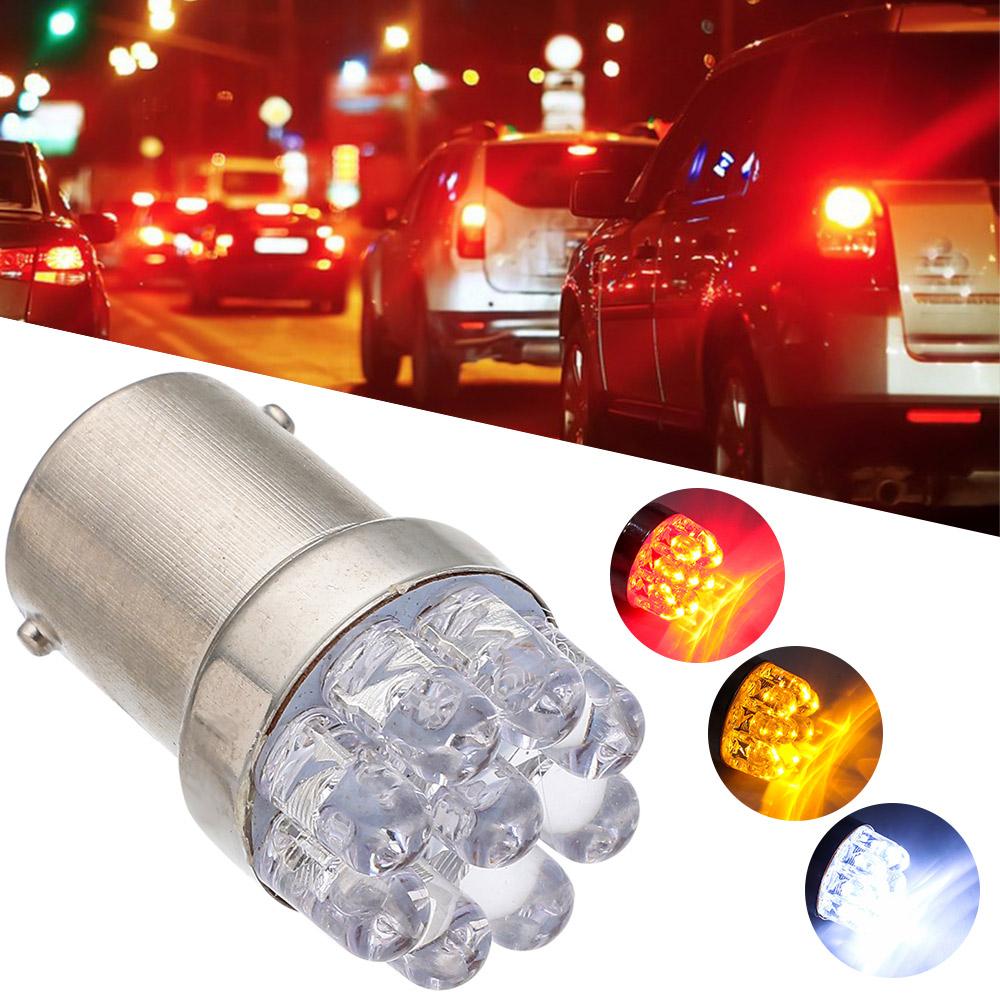 

4PCS 12V White Straw Hat Lamps Amber Brake Lights Fog Light LED Indicator Light Turn Signal Bulb