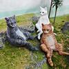 Realistic Cat Model Pvc Figurine Lazy Orange Black White Cat Decor Collectible Toy For Animal Enthusiasts