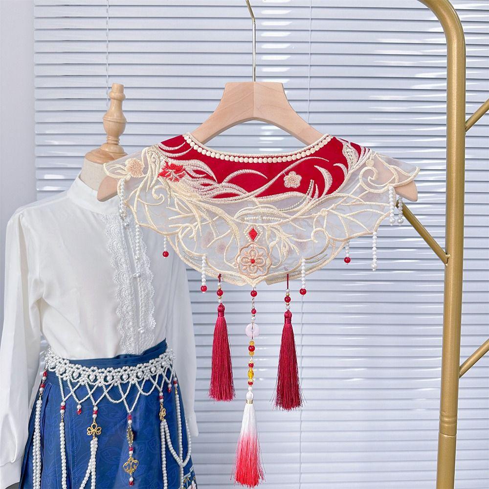 Chinese Style Embroidered Shawl Embroidery Design Detachable False Collar  Chinese Traditional