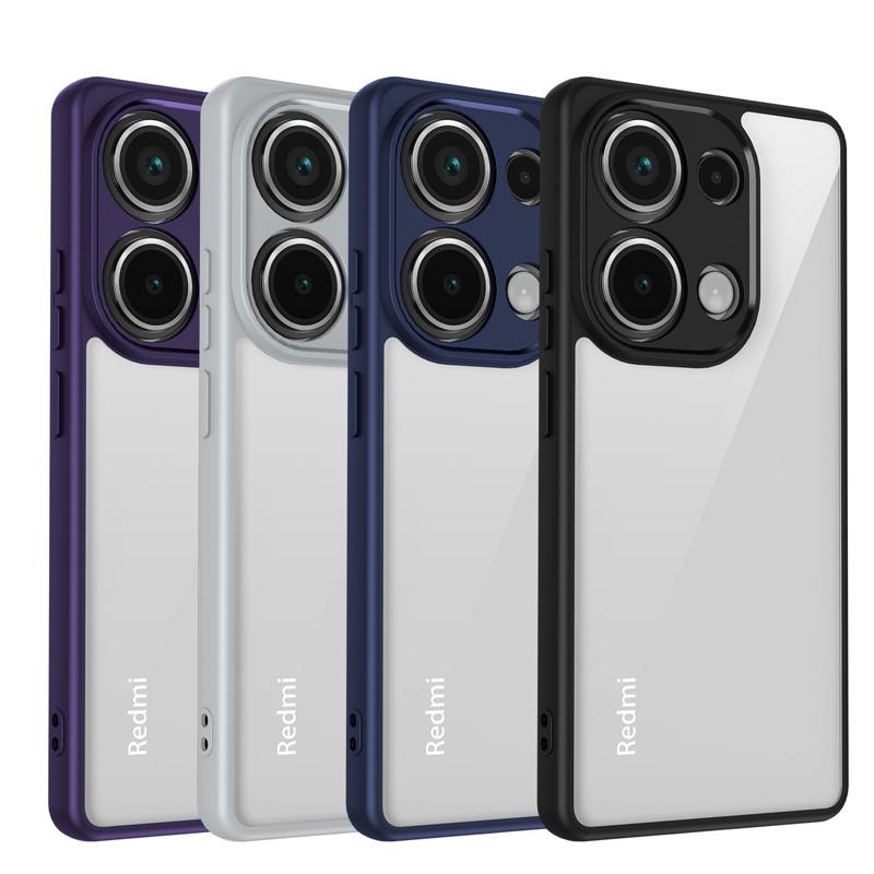 For Xiaomi Poco M6 Pro 4G Case Plating Silicone Bumper Shockproof Clear Back Cover Hard Matte Case for Xiaomi Poco M6 Pro 4G