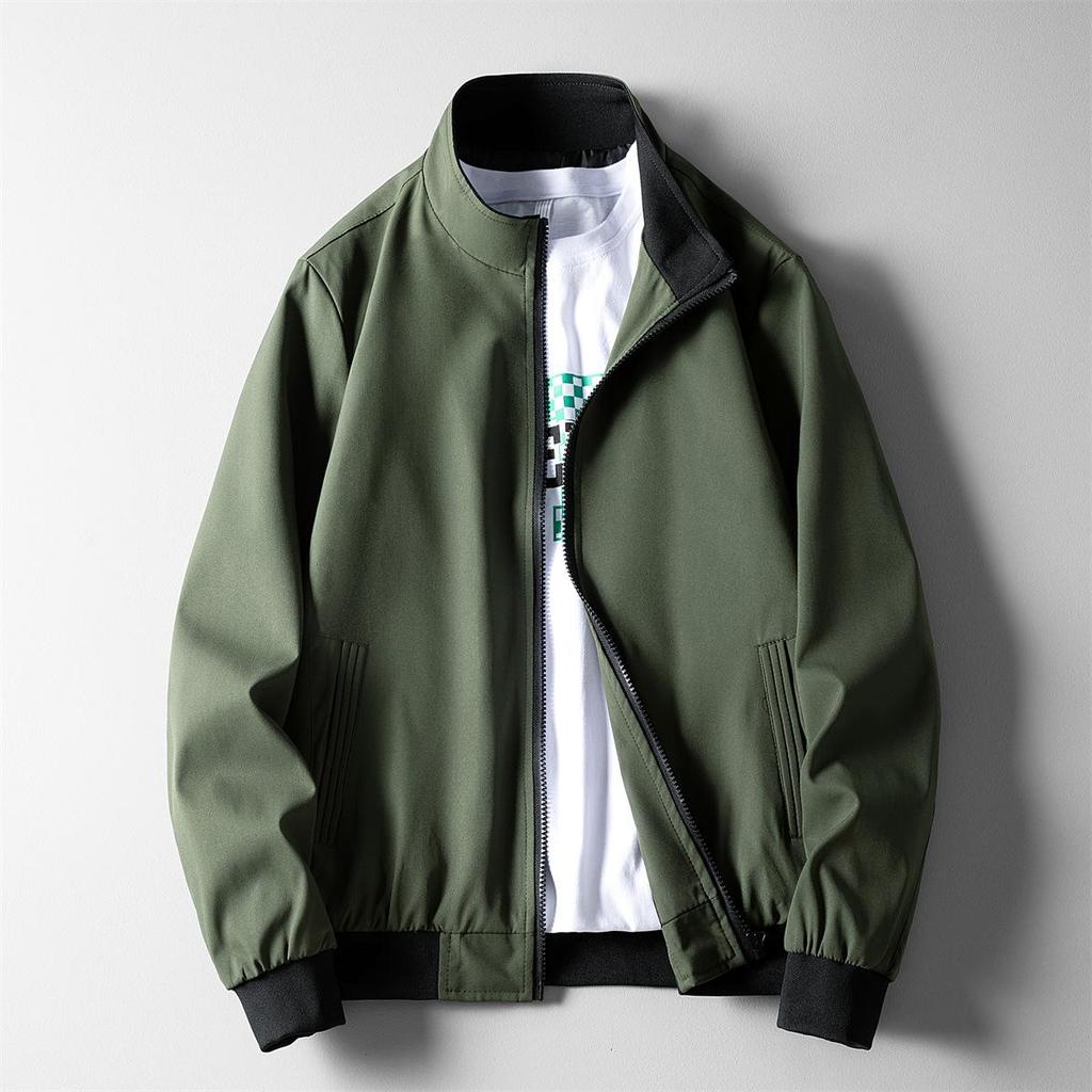 Herren Frühling/Herbst Freizeitjacke im koreanischen Stil mit Reißverschluss