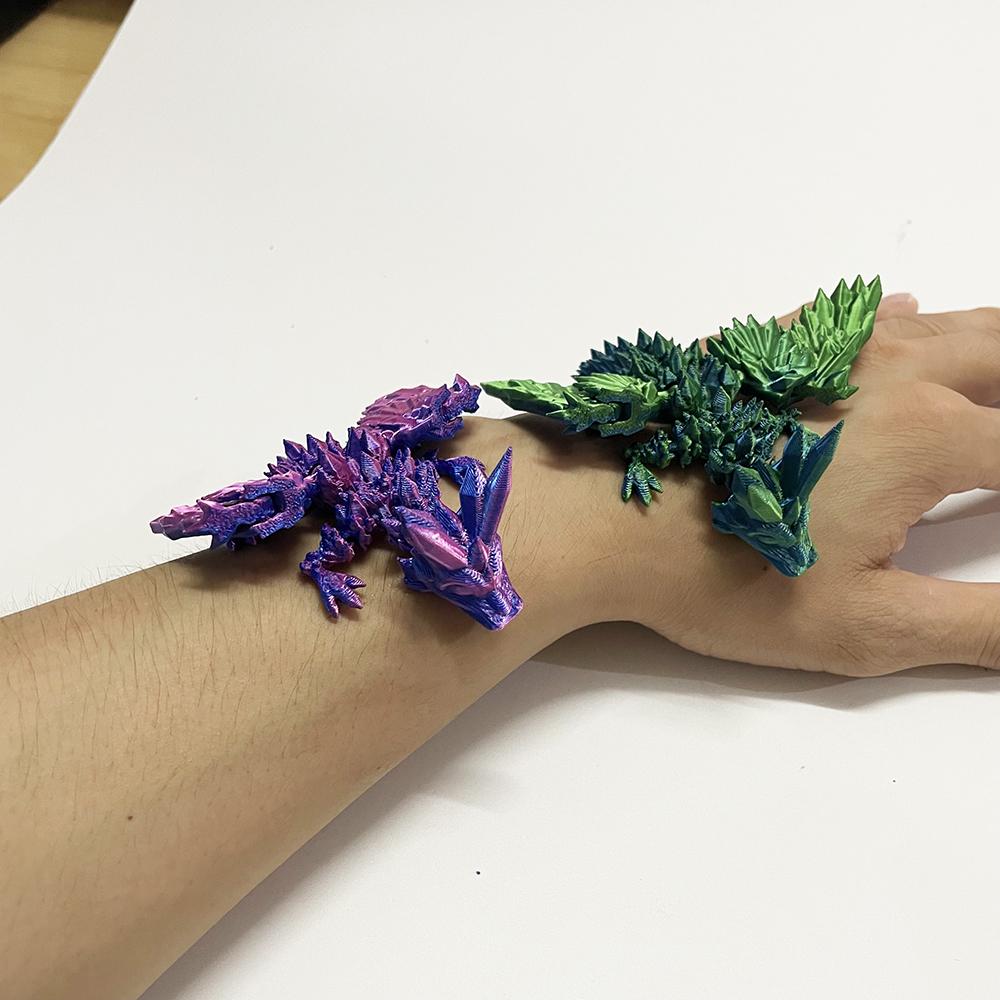 3D Printed Mini Dragon Model Toy - Articulated Poseable Collectible, Multi-Joint Fantasy Desk Decor For Adults & Kids