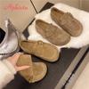 Fashion Aphixta Suede Upper Flat With Woman Loafers Shoes Sewing Design Slip on Ladies Shoes Khaki Round Toe Casual Shoes