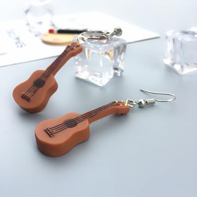 Personalized Small Guitar Earrings for Women Men Musical Lover Jewelry Cool Guitar Dangle Earrings