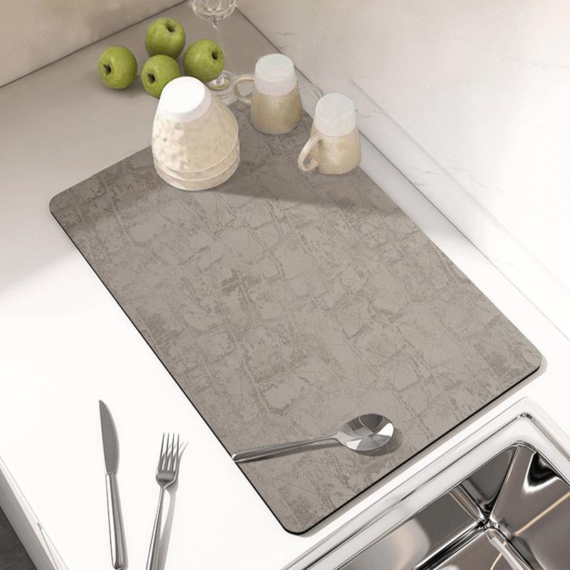 Kitchen Countertop Drain Mat Absorbent Non-slip Mat Tableware Drying Mat Cup Mat Insulated Tea Table Bar Mat