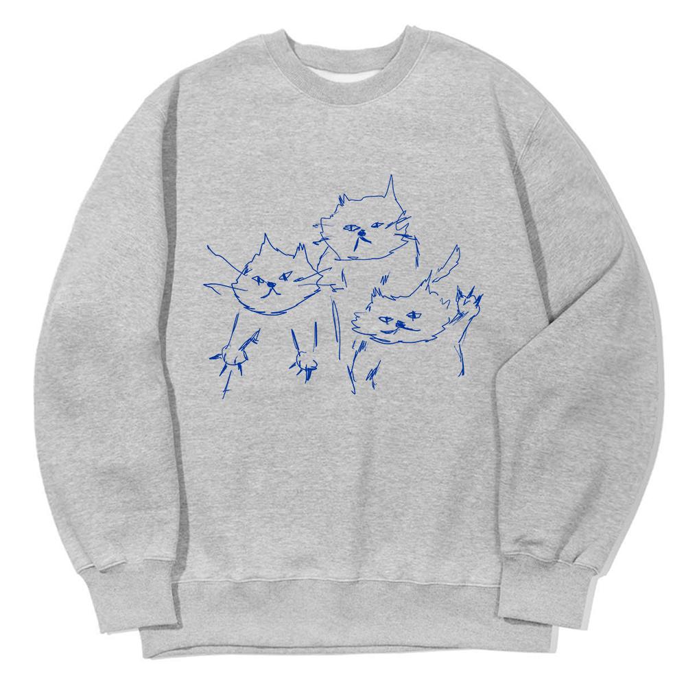 AWESOMEUS Nimble Three Cats Sweat Shirts_3 Color