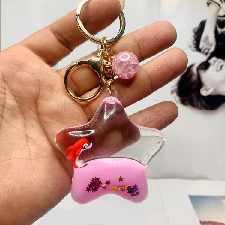 Eye Catching Pentagrams Keychain with Cartoon Animals Star Shaped Bag Pendant Accessories Fashionable Key Decoration