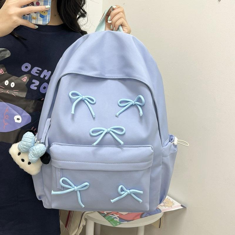Schoolbag1011 new bow schoolbag girls versatile high value design sense backpack niche light fashion middle school students