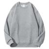 400g Silver Fox Fleece Lined Oversized Crew Neck Sweatshirt for Men - American Loose Fit, Drop Shoulder, Solid Color