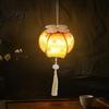 Chinese Style Persimmon Lantern Spring Festival DIY Material Kit, Light Up Handmade Shaped Home Decor Holiday Hanging Ornament with Tassel for