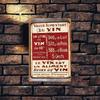 France Wine Metal Wall Sign 20x30cm Home Bar Cellar Decor