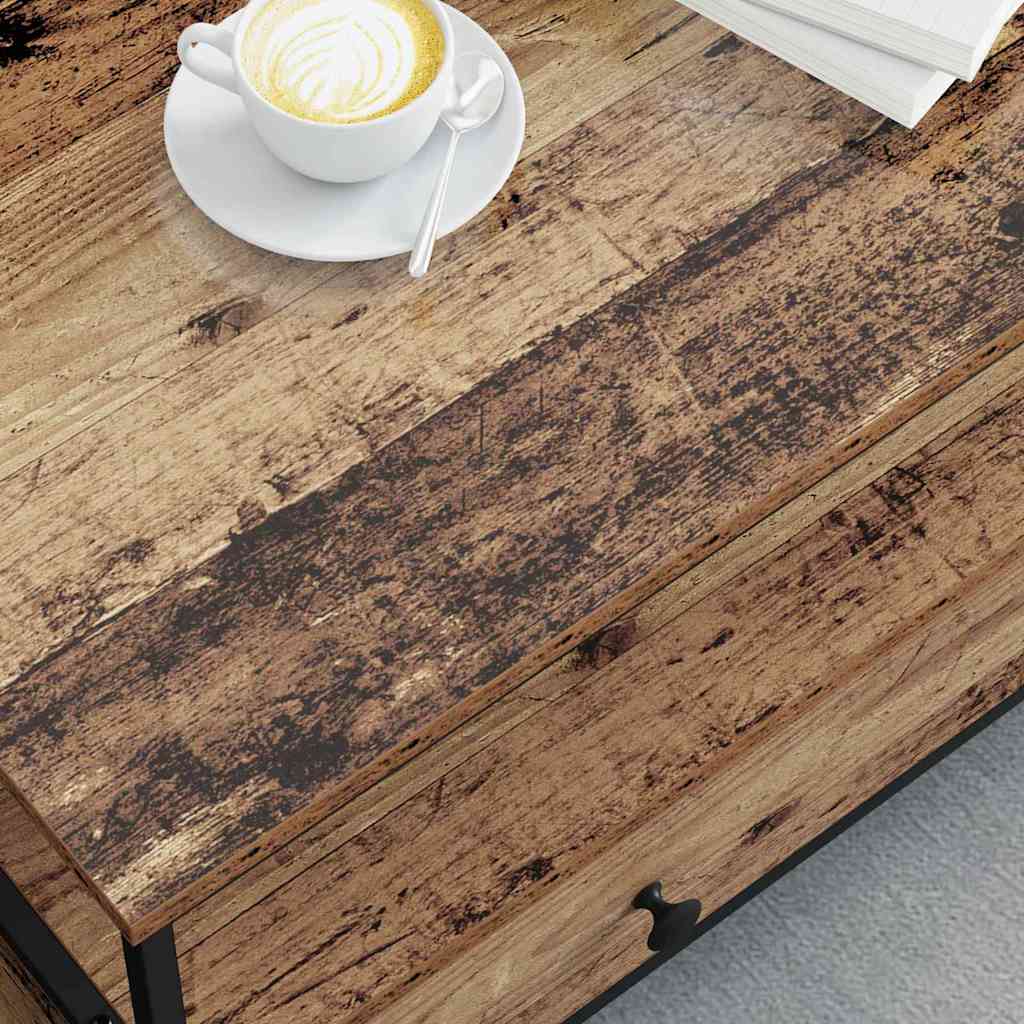 Coffee Table with Drawer Reclaimed Wood Look 100 x 51 x 45 cm Engineered Wood