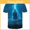 Vibrant 3d Print Godzilla King Of The Monsters Unisex Casual Short Sleeve T-shirt