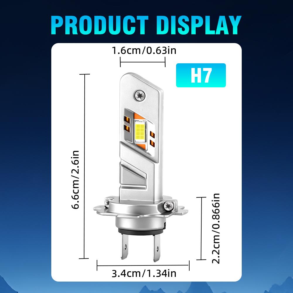 H7 Mini LED Headlight Bulb Wireless 120W 3570 CSP for Car Headlamp Auto Diode Lamps H7 Led 12V 6500K