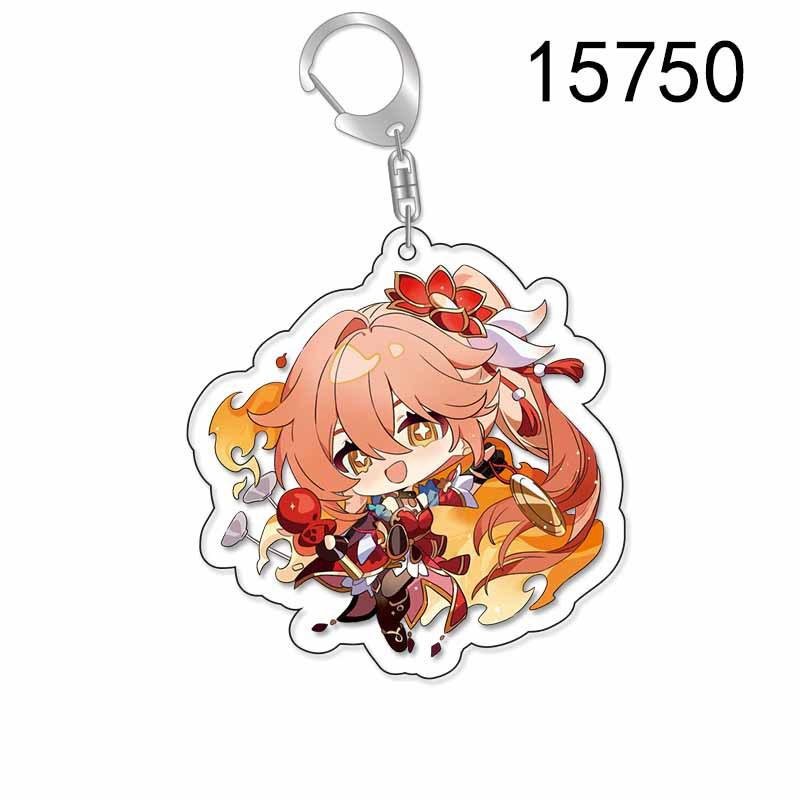 6CM Honkai Star Rail Anime Game Keychain Double-sided Cartoon Figure Lunae Blade Key Ring for Women Car Bag Phone Pendant Gifts