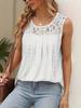 2025 Women's Plus Size Sleeveless Lace Pleated Blouse with Waist Cinching