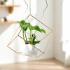 Geometric Golden Flower Stand Vase - Creative Decor for Home or Coffee Shop