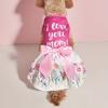 Dog Dress Girl Dog Sleeveless  Clothes Floral Pet Apparel Pink Bowknot Cat Clothing Puppy Dresses Doggy Costume Mothers' Day