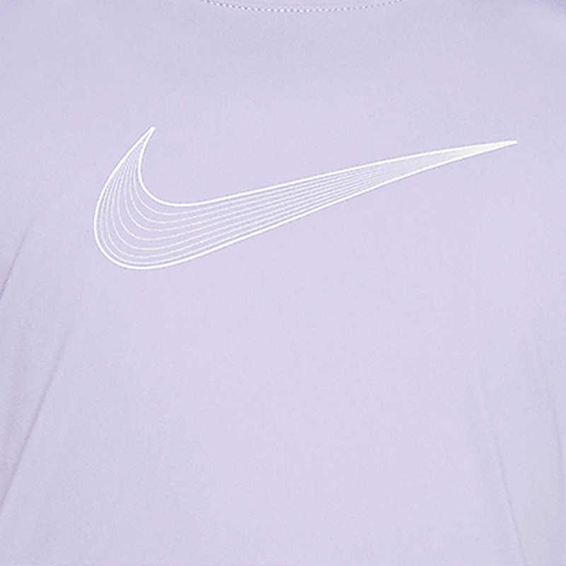 Nike Camiseta de Cuello Redondo con Logo Estampado para Niños Tops Morado Claro DD7639-515