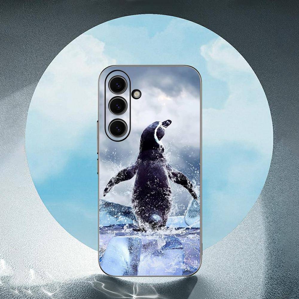 Lovely Penguin For Samsung Galaxy S23 S24 S25 Ultra S22 Plus S21 Black Soft Case Waterproof Soft Case
