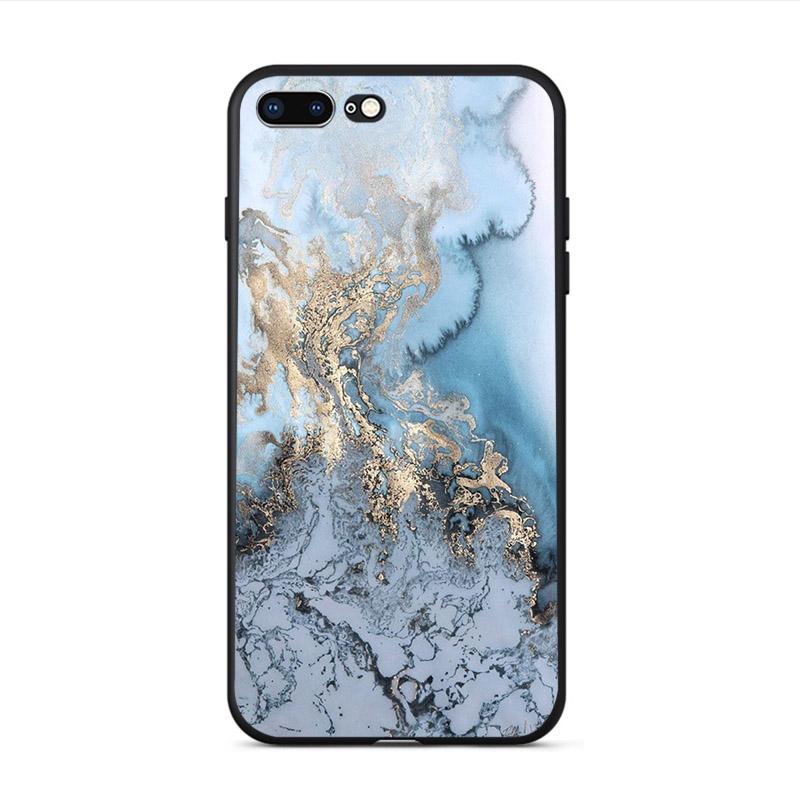 Weiche Telefonhülle mit glänzender Granitstein-Marmorstruktur für iPhone X XS XR 11 Pro Max SE2020 6s 6 7 8 plus 5 5S 10 TPU-Schale