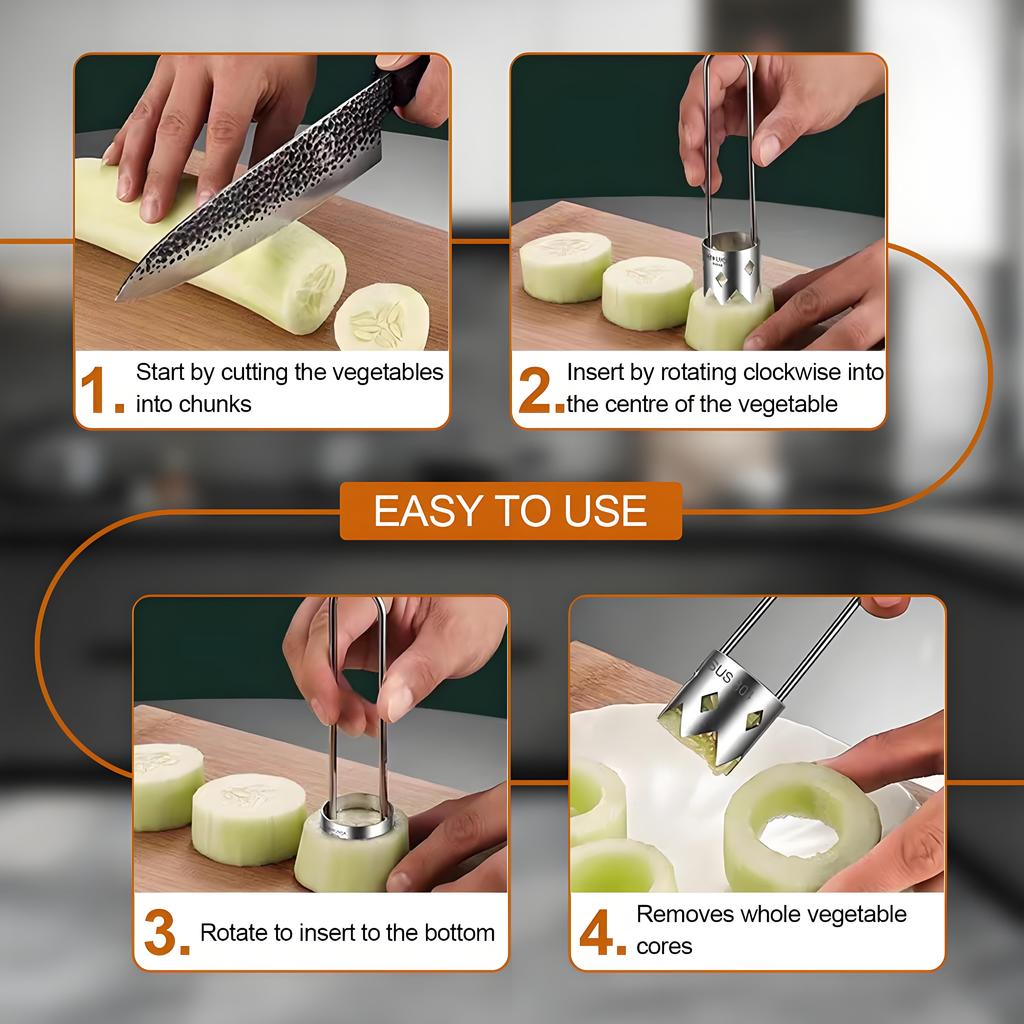 1/2pc Stainless Steel Corer Portable Core Remover Vegetable Fruit Core Extractor Multi-Use Kitchen Corer Remover Tool for Pepper
