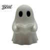 Decorative Figures for Bookshelves Halloween Mini Ghost Reading Book Ornament 3D Printed Cute Little Handmade Table Centerpieces Figurine,