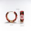 Vintage Multicolor Enamel Flower Round Hoop Earrings Boho Gold Color Circle Round Earrings Statement Jewelry Gifts for Women