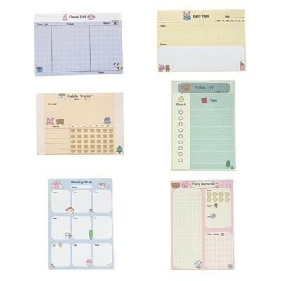 100 Sheets Self-Adhesive Sticky Notes A 6 Rabbits Weekly Plan Animal Memo Pad School Office Supplies for Student