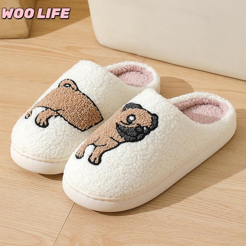 New Autumn and Winter Men's and Women's Cute Cartoon Cotton Slippers Home Indoor Non-slip Cotton Slippers