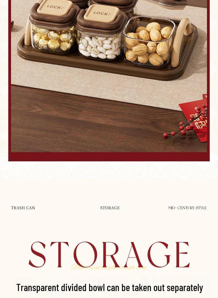 Transparent Snack & Nut Storage Box for Living Room