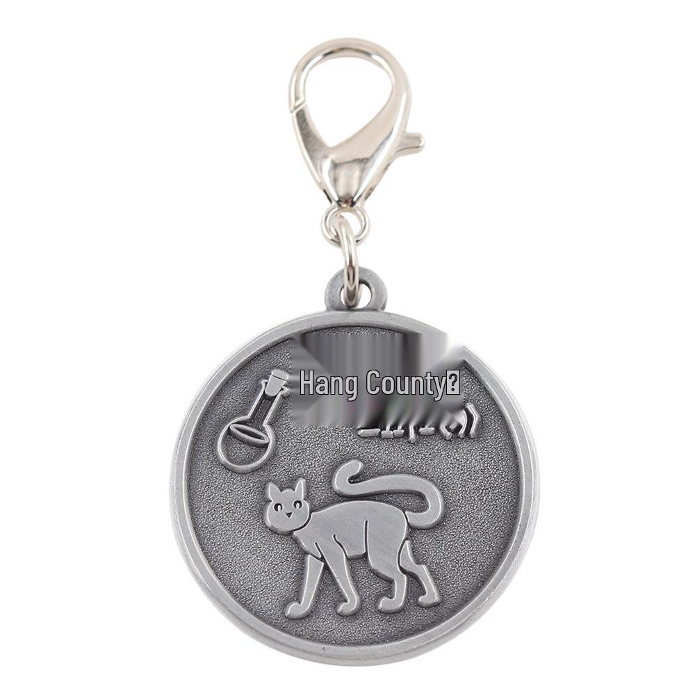 Schrödinger s Cat Physics Keychain: Science Flask Keyring Pendant