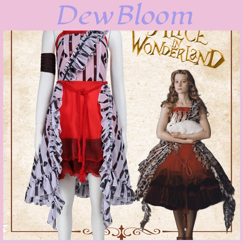 Alice In Wonderland Cosplay Costume For Women With Chiffon Dress Halloween Dress Up