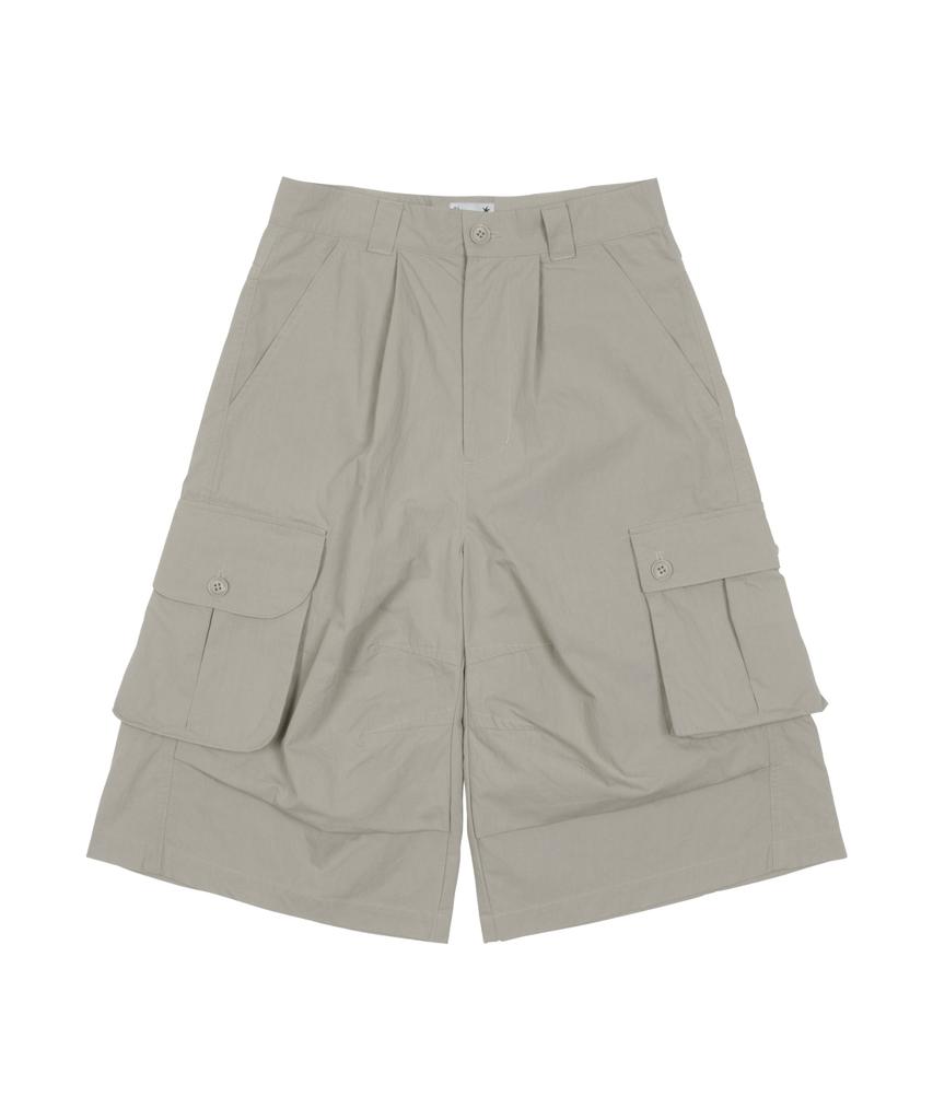 THE COLDEST MOMENT Tcm Easy Cargo Half Pants (Grey Beige)