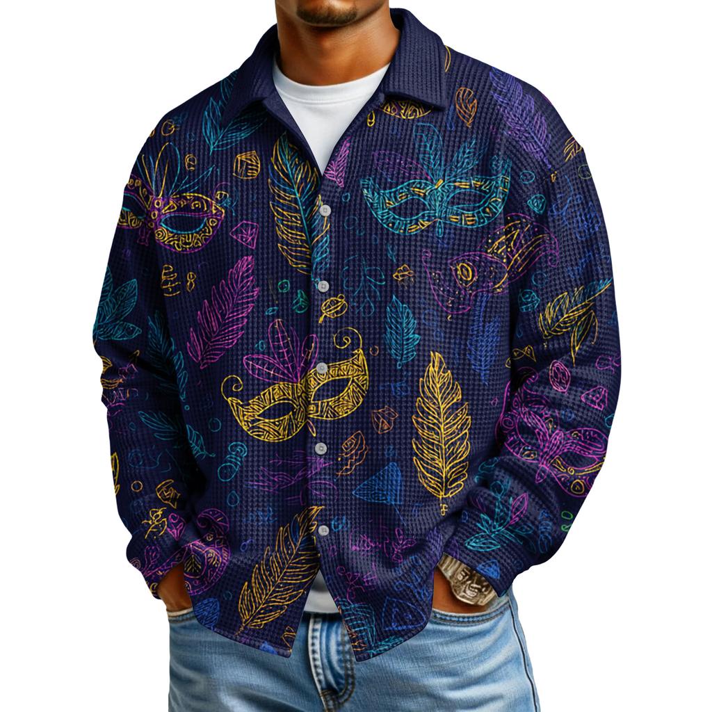 Męska koszula codzienna zapinana na guziki z długim rękawem