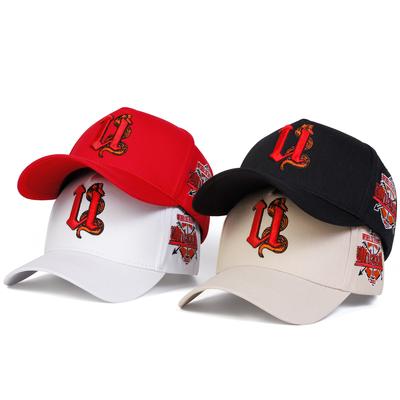 Cappellino da baseball unisex con ricamo a forma di serpente con lettera U, primaverile e autunnale, con protezione solare, cappelli sportivi all'aperto, cappelli hip hop