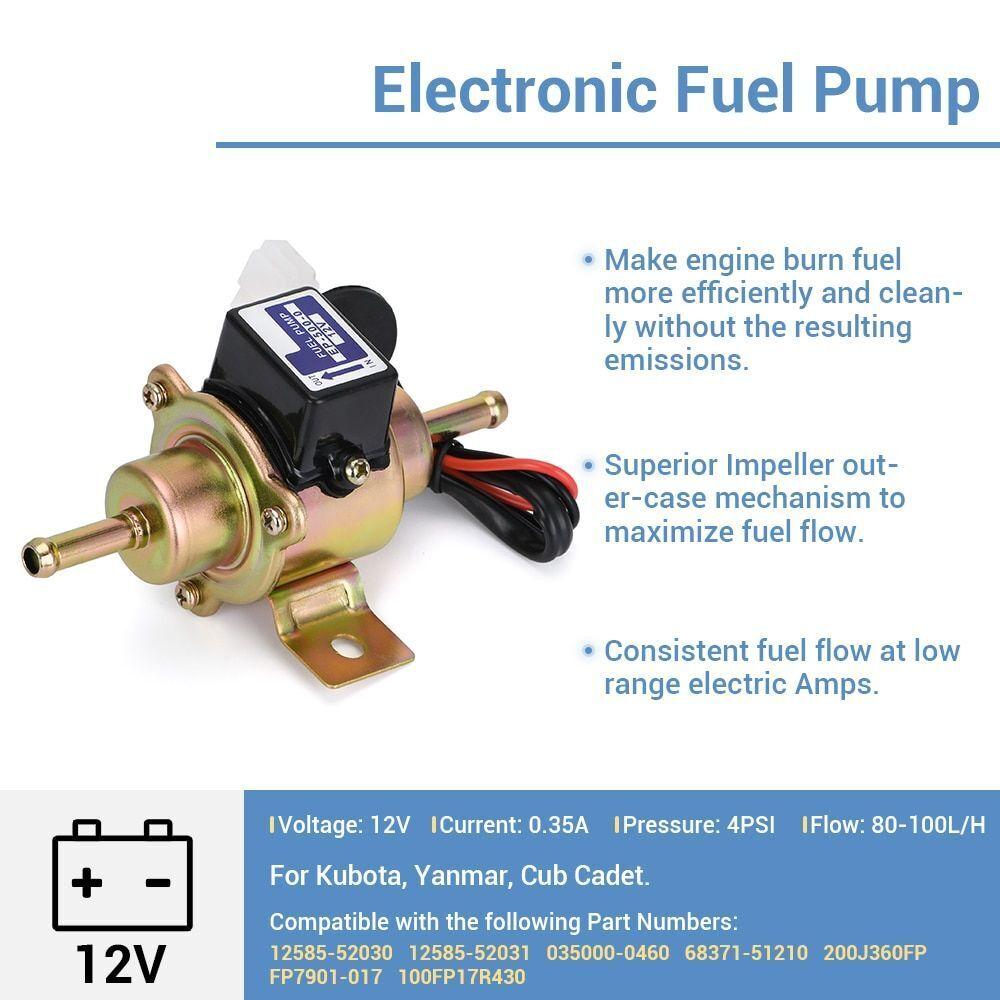 12V Universelle Niederdruck 3-5 psi Benzin oder Diesel Elektrische Kraftstoffpumpe Für Kubota Yanmar Cub Cadet EP500-0 EP-500-0 FP7901-017