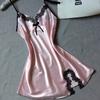 Satin Suspender Dress Pajamas Women Summer French Vintage Elegant Classic Basic Casual Mini Dress Homewear Chic