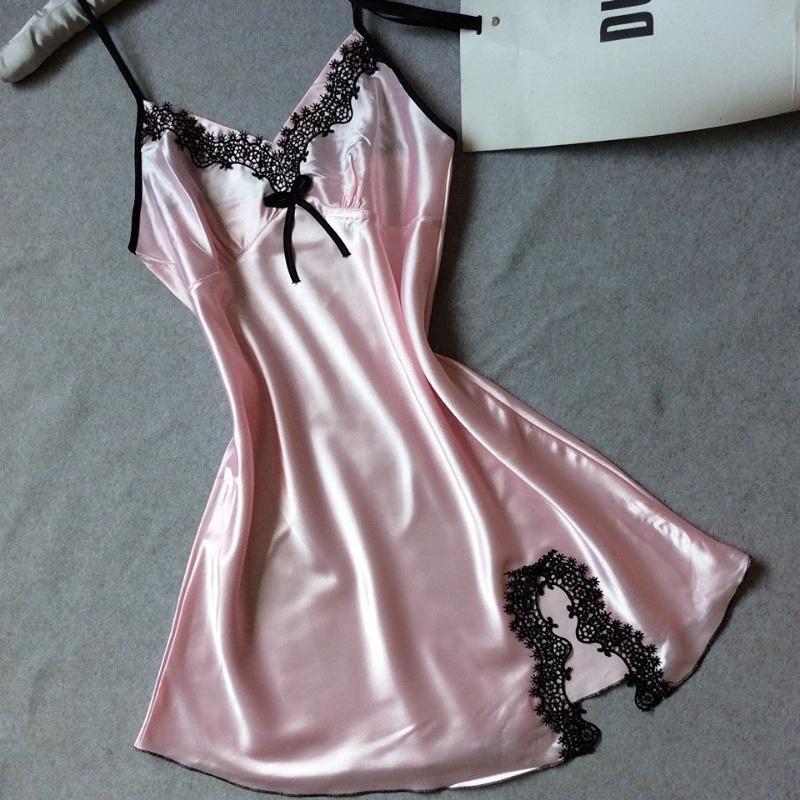 Satin Suspender Dress Pajamas Women Summer French Vintage Elegant Classic Basic Casual Mini Dress Homewear Chic