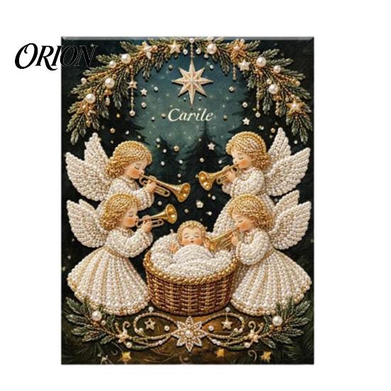 Resin Bead Art Set Nativity Faux Pearl Kit, Holy Family Painting DIY Spiritual Wall Display 3D Religious Craft for Adults, Home Christmas Decor Adults