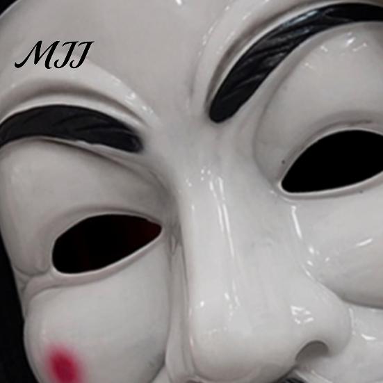 Ghost Dance Mask Halloween Man Face Mask, Adjustable Elastic Strap Costume Full Breathable Anonymous Guy for Hip Hop Parties Cosplay Decorations Hard