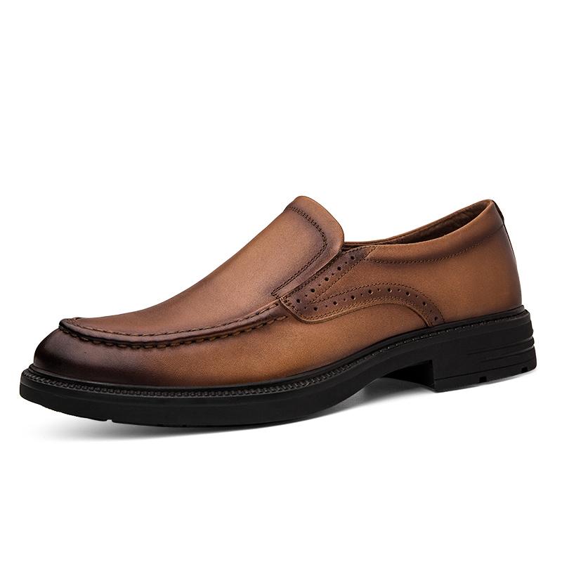 Breathable Men Oxford Shoes Luxury Brand Man Formal Dress Footwear Fashion Style Business Shoes Genuine Leather Slip On Footwear