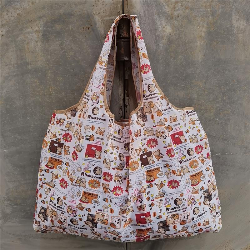 Eco-friendly Foldable Shopping Bag – Japanese & Korean Cartoon Design, Portable and Sturdy