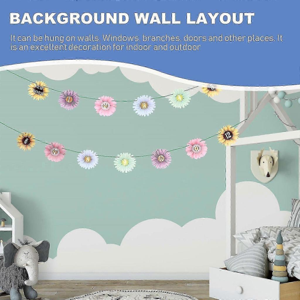 Baby Decor Hanging Photo Garland 1st Birthday Milestone Banner Picture Collage Banner Kid Milestone Picture Banner