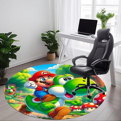 1pc Mario Office Round Area Rug, Bedroom Living Room Home Decor, Room Deco,  Offic A1016183